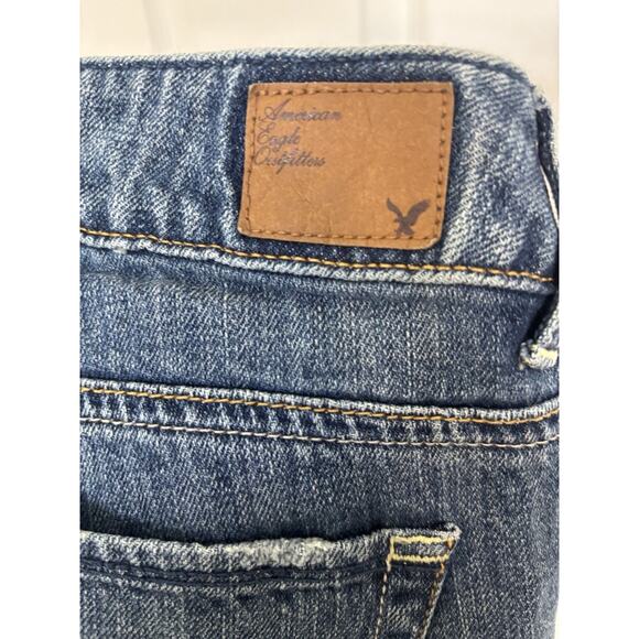 American Eagle Hipster Flare Jeans Size 8 Long Boho Y2K Grunge Retro 90s Style - Picture 4 of 5